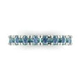 thumbnail image 1 of 1 ctw Wedding Band for Women - 14K White Gold Blue Moissanite Stackable Eternity Ring, 1 of 6