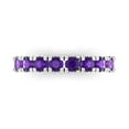 thumbnail image 1 of 1 ctw Wedding Band for Women - 14K White Gold Natural Amethyst Stackable Eternity Ring, 1 of 6