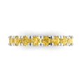 thumbnail image 1 of 1 ctw Wedding Band for Women - 14K White Gold Natural Citrine Stackable Eternity Ring, 1 of 6