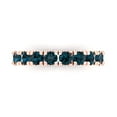 thumbnail image 1 of 1 ctw Wedding Band for Women - 18K Rose Gold Natural London Blue Topaz Stackable Eternity Ring, 1 of 6