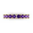 thumbnail image 1 of 1 ctw Wedding Band for Women - 18K Yellow Gold Natural Amethyst Stackable Eternity Ring, 1 of 6