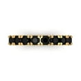 thumbnail image 1 of 1 ctw Wedding Band for Women - 18K Yellow Gold Natural Onyx Stackable Eternity Ring, 1 of 6