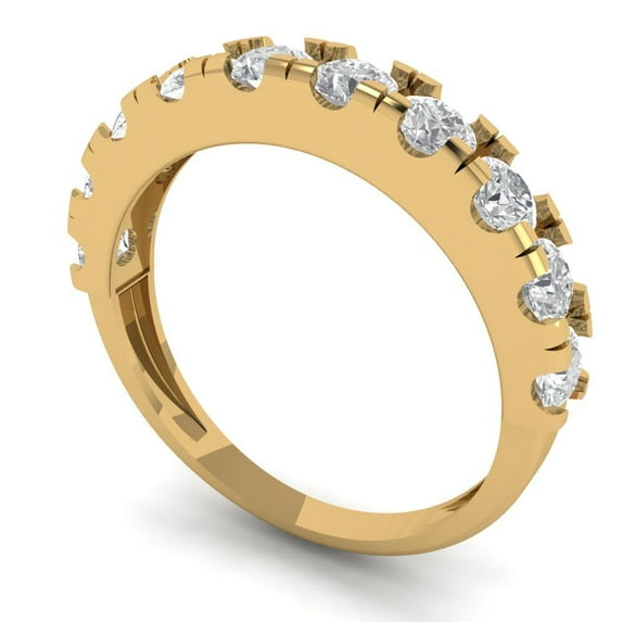 1 ctw Wedding Band for Women - 18K Yellow Gold Simulated Diamond Stackable Eternity Ring