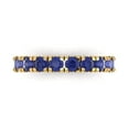 thumbnail image 1 of 1 ctw Wedding Band for Women - 18K Yellow Gold Simulated Tanzanite Stackable Eternity Ring, 1 of 6