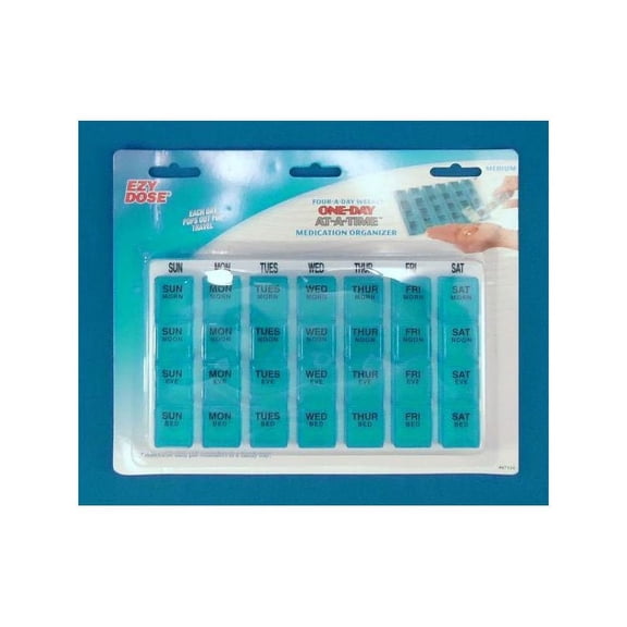 1-day-at-a-Time Pill Organizer 4 Dose, 7 Day, 8'' L x 5'' W x 3/4'' D - 1 Count