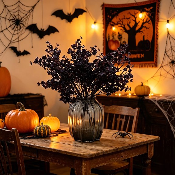 Under 1 dollar Halloween Savings 5-branch Star-shaped Artificial Flower Bouquet As A Centerpiece for Home Decoration and Flower Arrangement for Halloween Halloween Decorations indoor Outdoor
