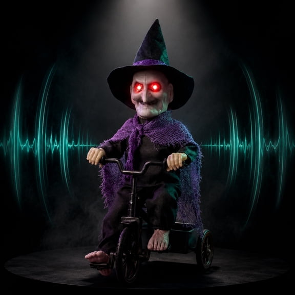 Under 1 dollar Halloween Savings Activated Pumpkin Head Tricycle Doll Orange LED Light Up Halloween Animatronic Prop Halloween Decorations indoor Outdoor