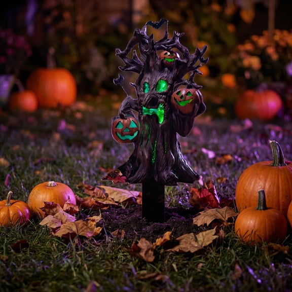 Under 1 dollar Halloween Savings Halloween Pumpkin Tree Monsters Shaped Acrylic Ground Stands Home Outdoor and Garden Halloween Decorative Stands Halloween Decorations indoor Outdoor