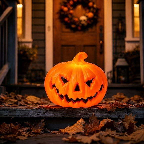 Under 1 dollar Halloween Savings LED Light Up O Pumpkin Lamp Battery Operated Halloween Pumpkin Light Decor Spooky Party Tabletop Ornament for Home House Decor Halloween Decorations indoor Outdoor
