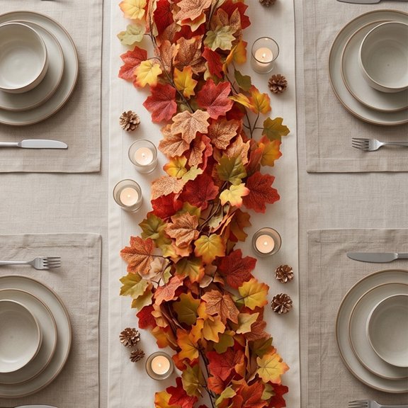 Under 1 dollar Halloween Savings Maple Leaf Wall Hanging Vines Simulation Rattan Thanksgiving Day and Halloween Matchinging Decorative Supplies Ornaments Props Halloween Decorations indoor Outdoor