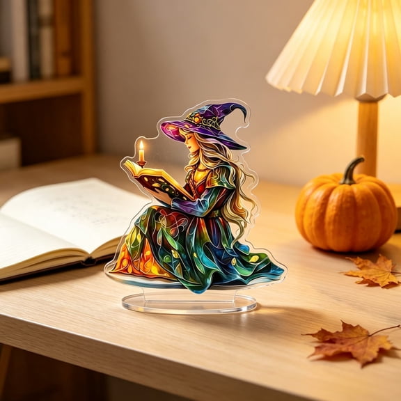 Under 1 dollar Halloween Savings Wizard Acrylic Figurine Halloween Gothic Desk Shelf Decor Witchcraft Holiday Ornament Halloween Decorations indoor Outdoor