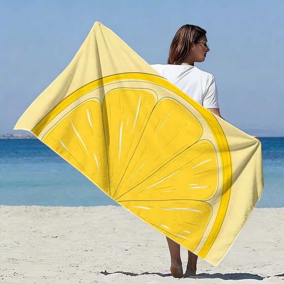 1 entry, fresh lemon print soft sea towel, fruit case, sea vacation, pool pie, sea walk, best friends and summer ideal