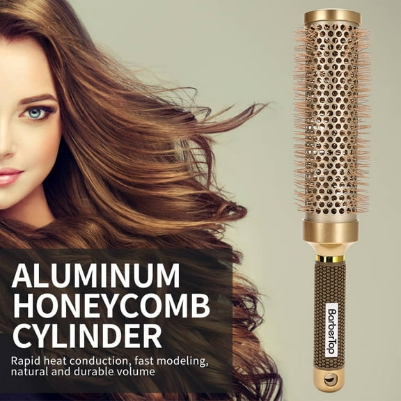 1 high temperature resistant professional circular brush, nano thermal ceramic and ion technology, suitable for fluffy bangs and wavy curls