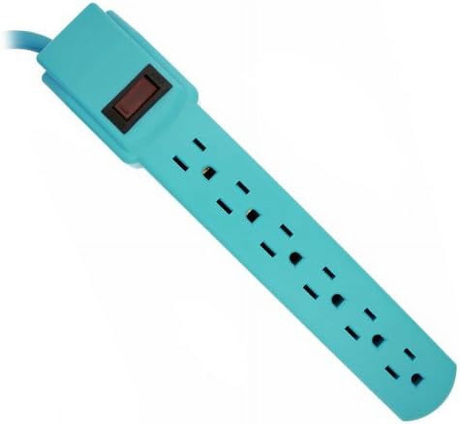 1 feet 6 outlets builtin safety circuit breaker angle plug ac wall