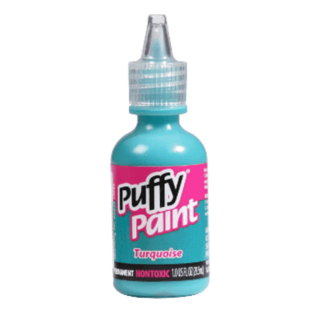 1 fl oz Shiny Turquoise Dimensional Paint, Durable, Multi Surface 3D Fabric Paint, Vibrant, Permanent Colors, Machine Washable, Adds Personal Touch to Crafts, Turquoise