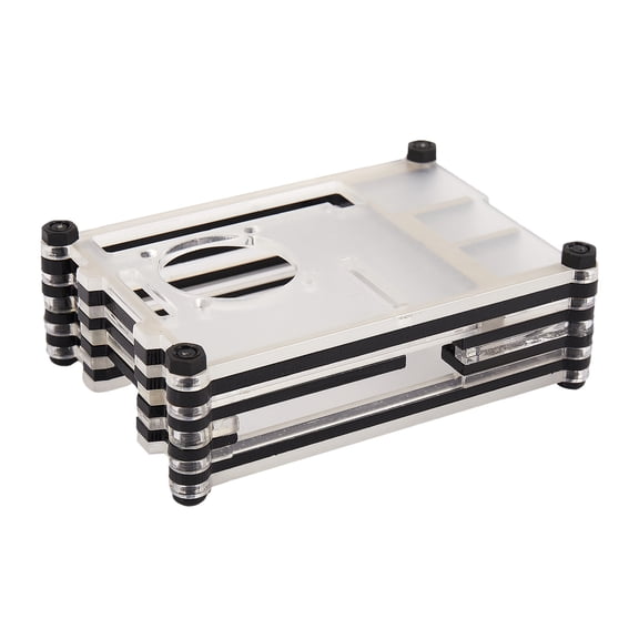 1 * for Raspberry Pi 4 Model B 9-layer acrylic shell 1 * cooling fan 3 * black aluminum radiator 1 * screwdriver 4 * screws-black