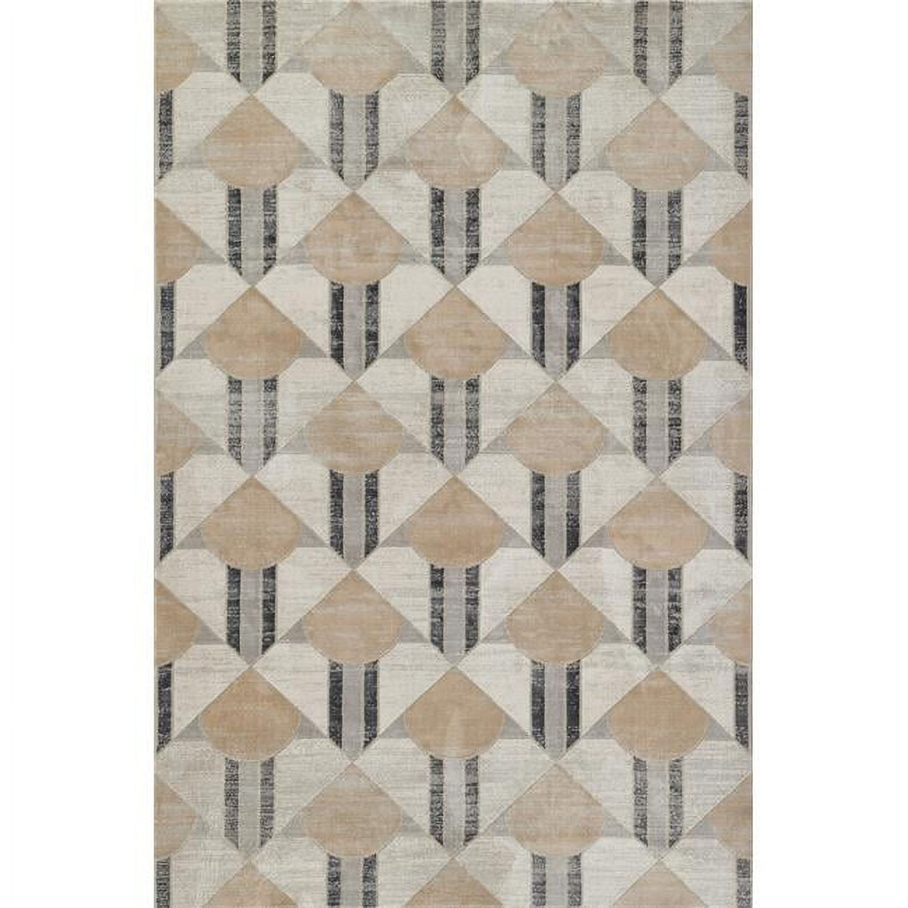 Momeni 1'10"x2'10" Edition Dimensional Machine Loomed Area Rug Charcoal Gray: Geometric Pattern, Low Pile, Indoor Use