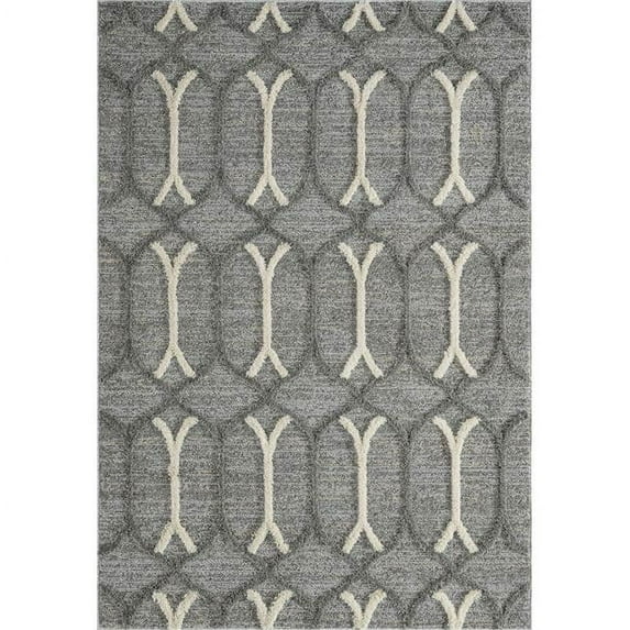 1 ft. 10 in. x 3 ft. Garfield Inspiration Carved Rectangle Machine Made Accent Rug, Grey