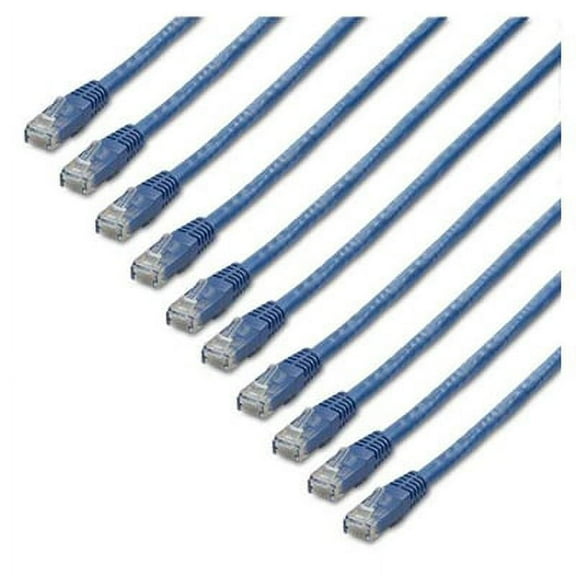 StarTech 1 ft. CAT6 Cable - 10 Pack - Blue CAT6 Ethernet Cords - Molded RJ45 Connectors - ETL Verified - 24 AWG [C6PATCH1BL10PK] (244661)
