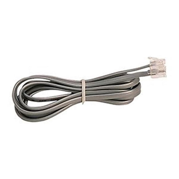 1 ft. Silver Satin RJ11 6P4C 4 Conductor Flat Line Cord