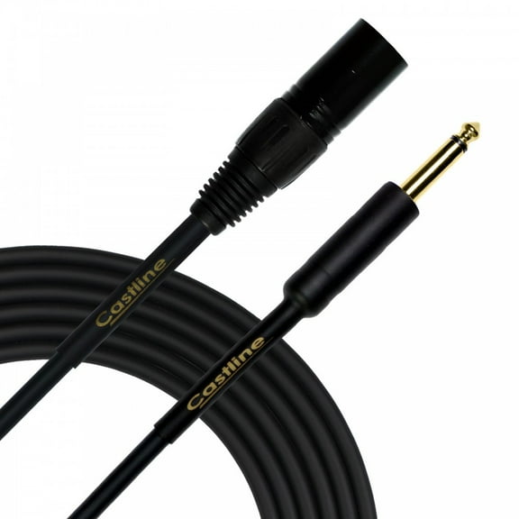 1 ft castline gold xlr male to 1/4" ts patch cable mogami neglex 2549