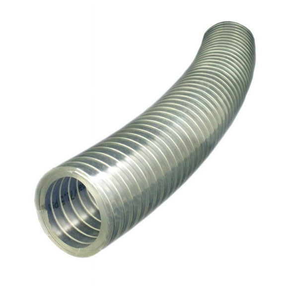 1 ft x 1-1/2 ID Steel Wire Suction PVC Flexible Tubing High Pressure Heavy Duty UV Chemical Resistant Vinyl Hose