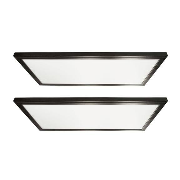 GT-Lite 1'x2' 2450 Lumen LED Flat Panel, Bronze Trim, Flush Mount, 5 CCT, Dimmable, CRI 80, E26 Adapter