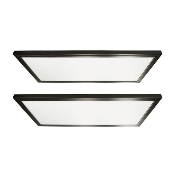 GT-Lite 1'x2' 2450 Lumen LED Flat Panel, Bronze Trim, Flush Mount, 5 CCT, Dimmable, CRI 80, E26 Adapter