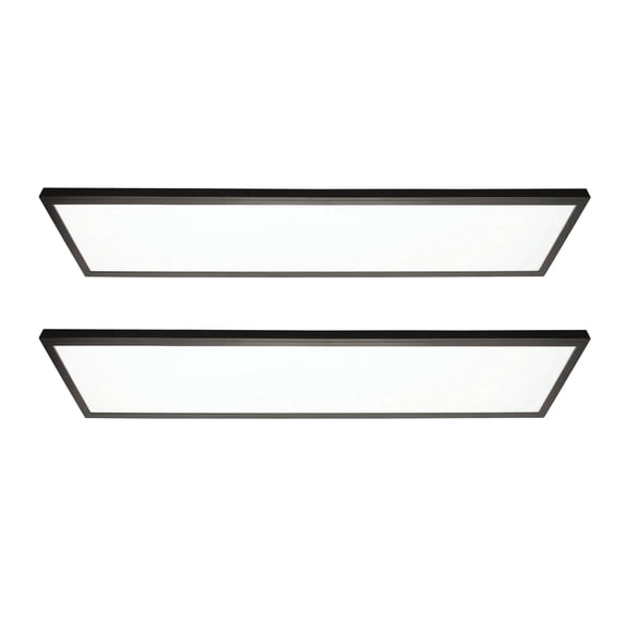 1 ft. x 4 ft. 4500 Lumen LED Flat Panel Light 5CCT, Bronze Trim, 2-Pack