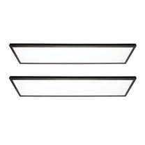 1 ft. x 4 ft. 4500 Lumen LED Flat Panel Light 5CCT, Bronze Trim, 2-Pack