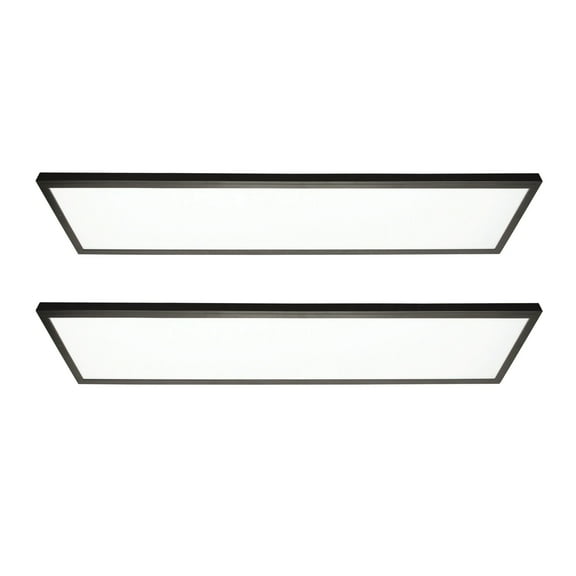 1 ft. x 4 ft. 4500 Lumen LED Flat Panel Light 5CCT, Bronze Trim, 2-Pack