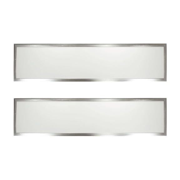 1 ft. x 4 ft. Backlit Flat Panel 4500 Lumen LED Light 5CCT, Brushed Nickel, 2-Pack