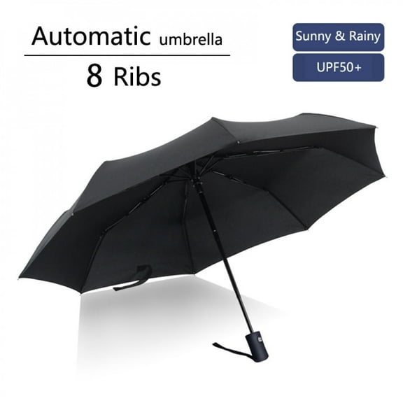 1 fully automatic umbrella, compact and portable design, suitable for travel, rain and water weather resistance, business folding umbrella waterproof rain Black travel umbrella compact umbrella
