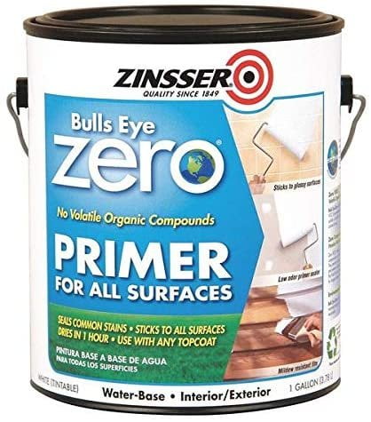Zinsser Primer, White, 1 gal., Acrylic Resin, Min. Qty 2 2 pieces — Interior & Exterior Use, Professional Finish
