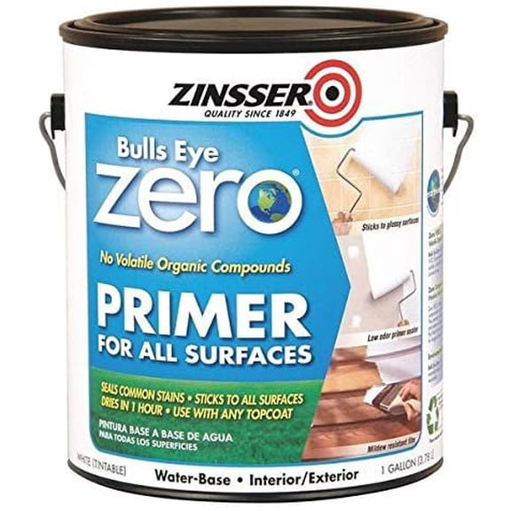 Zinsser Primer, White, 1 gal., Acrylic Resin, Min. Qty 2 2 pieces  Interior & Exterior Use, Professional Finish