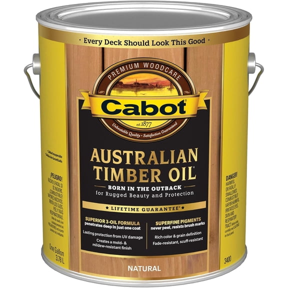 Cabot Creamery Cabot Australian Timber Oil Transparent - Oil-Based Wood Finish - 1 gal Residential Use, Standard Application