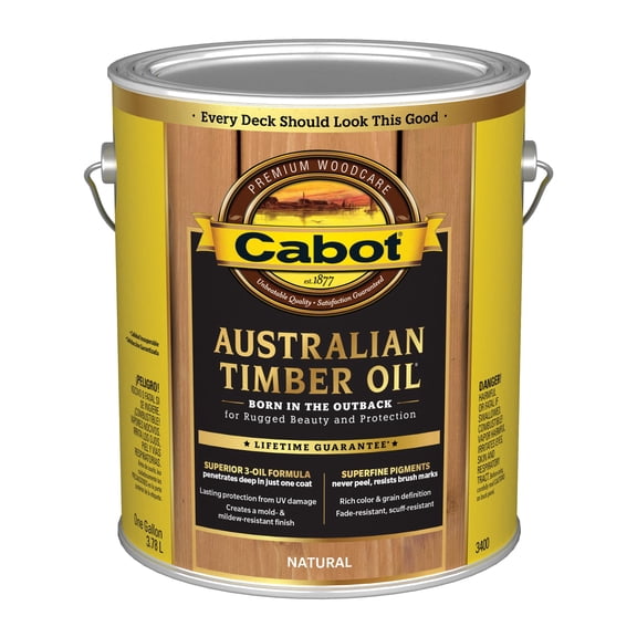 Cabot Creamery Cabot Australian Timber Oil Transparent - Oil-Based Wood Finish - 1 gal Residential Use, Standard Application