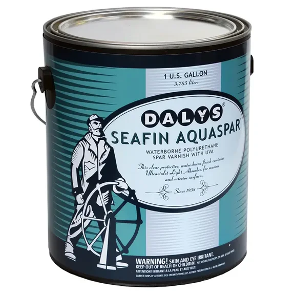 1 gal Dalys 1561 Clear SeaFin AquaSpar Waterborne Polyurethane Spar Varnish with UVA, Satin