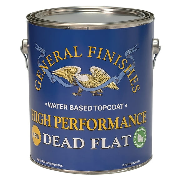 1 gal General Finishes B745-LG Clear High Performance Water-Based Topcoat, Dead Flat