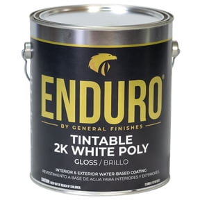 1 gal General Finishes B790-L White Enduro 2K White Poly Tintable Water-Based Topcoat Finish, Gloss