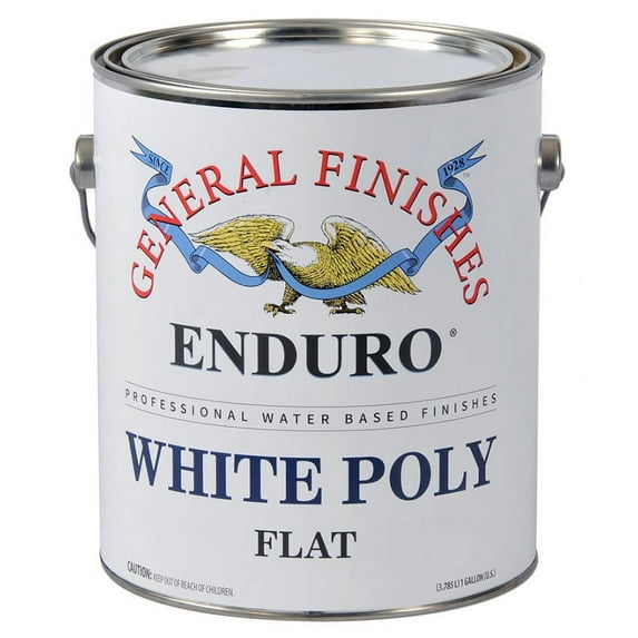 1 gal General Finishes GWF White Enduro White Poly Water-Based Topcoat Pigmented, Flat
