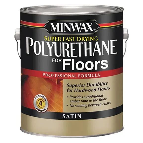 1 gal Minwax 13022 Clear Super Fast-Drying Polyurethane for Wood Floors Satin