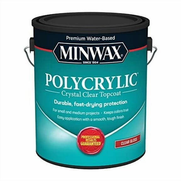 Minwax Polycrylic Water-Based Protective Finish Gloss - Clear - 1 Gallon