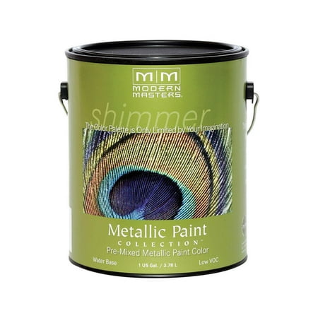 1 gal Modern Masters ME150 Silver Metallic Paint Collection, Satin Water-Based Decorative Metallic Paint
