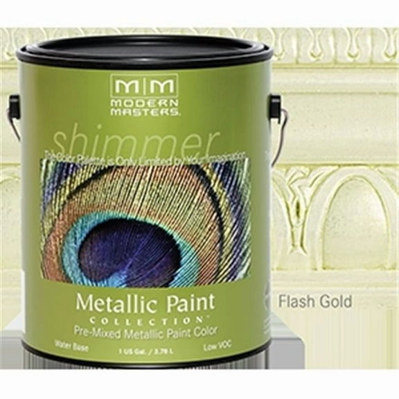 1 gal Modern Masters ME164 Flash Gold Metallic Paint Collection Water-Based Decorative Metallic Paint