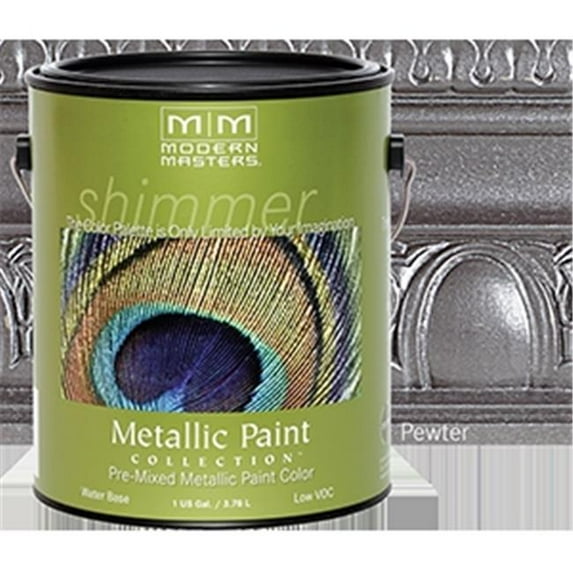1 gal Modern Masters ME209 Pewter Metallic Paint Collection Water-Based Decorative Metallic Paint