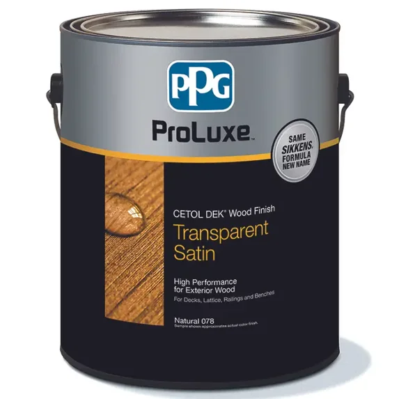 1 gal ProLuxe SIK44078 Natural Premium Deck Exterior High Performance Wood Finish, Transparent Satin