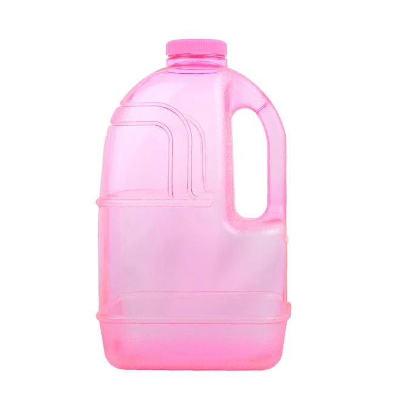 1 gal Square Water Bottle with 48 mm Cap, Pink