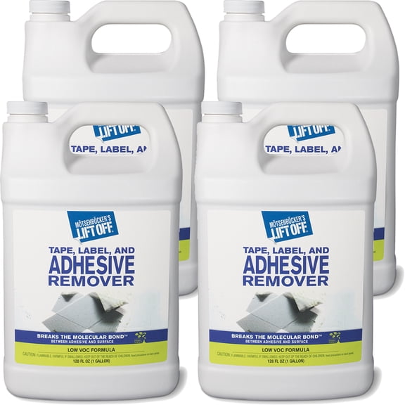Lift Off 40801-4PK Tape, Label, and Adhesive Remover Safely Removes Stickers, Glue, Decals, Sticky Residues, Gallon, Pack of 4