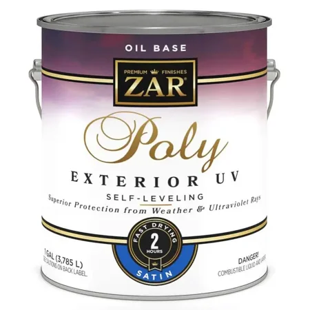1 gal UGL 34113 Clear Zar, Poly UV Exterior Oil-Based Ultraviolet Polyurethane Finish, Satin